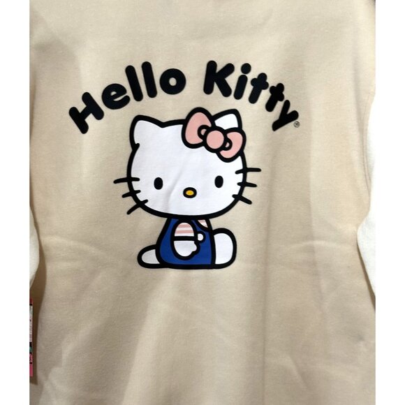 Hello Kitty Girls Varsity Jacket Size 7 Beige & White Cotton & Polyester - Picture 5 of 6
